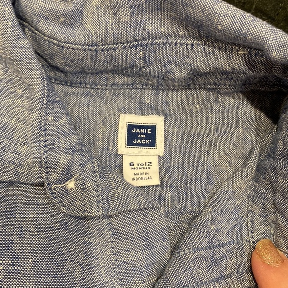 Linen chambray Janie and Jack button down - Picture 2 of 3